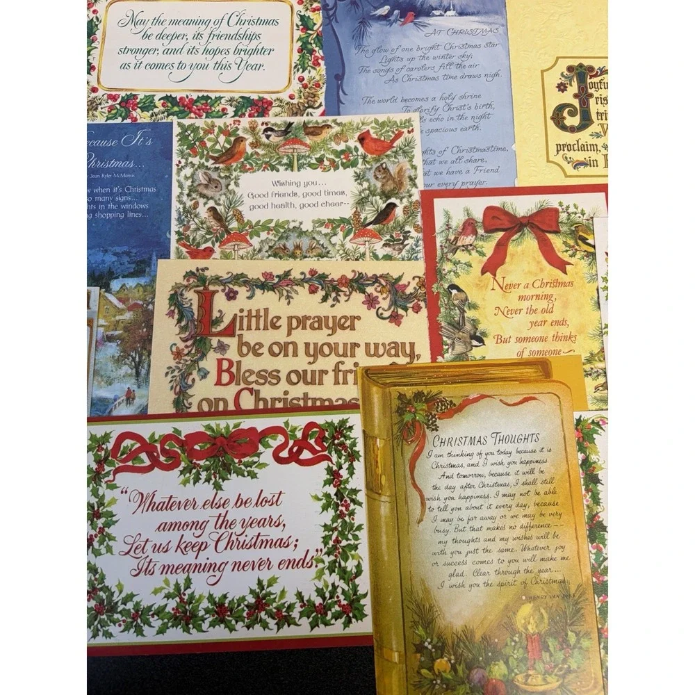 Vintage Christmas Cards Fronts ONLY Bible  Verses More Scrapbooking Crafts 50+